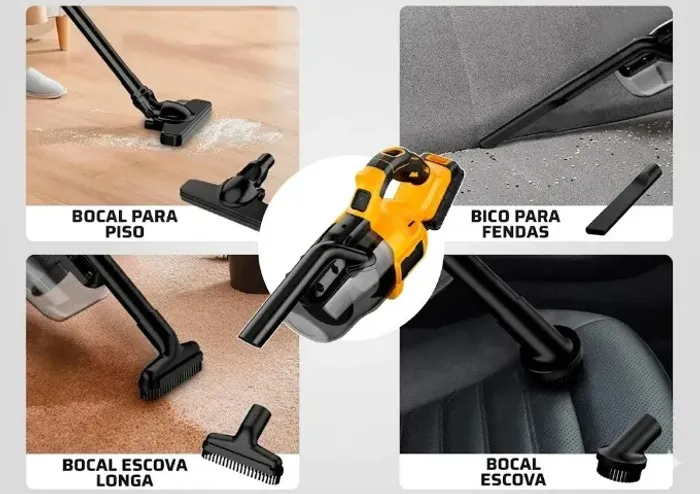ASPIRADOR DE PO PORTATIL A BATERIA , KIT 2 BATERIAS CAPACIDADE 0.7 LITROS