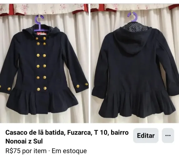 Casaco de lã batida, T 10, bem conservado