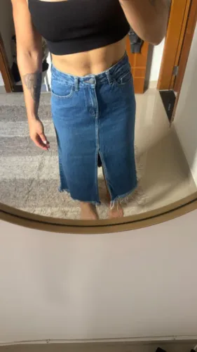 Saia jeans midi