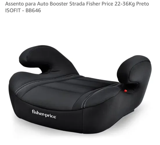 Assento para Auto Booster Strada Fisher Price 22-36Kg Preto ISOFIT - BB646