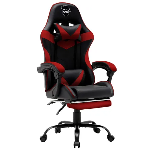 CADEIRA GAMER NINJA MINATO, RECLINÁVEL, PRETA E VERMELHA 
