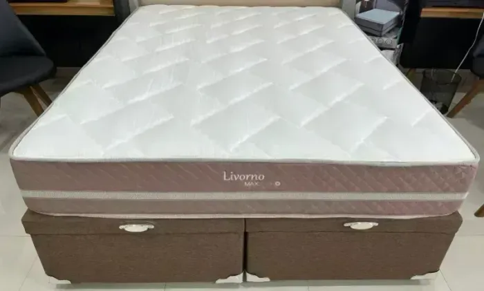 Colchão Herval Livorno Maxspring + Base Baú Queen 1,58x1,98x0,71 - Select Colchões
