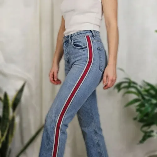 Calça jeans Zara listrada 36