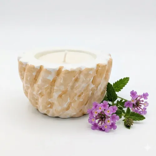 Vela Aromática Verbena em Vaso de Gesso Espiral- Novo
