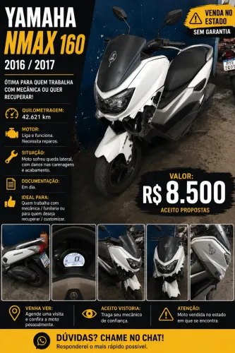 ? YAMAHA NMAX 160 2016/2017 - R$ 8.500