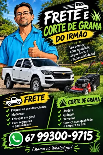 Serviço de jardinagem e frete.