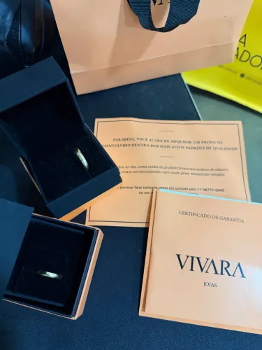 Par de alianças vivara romance em prata e ouro 3mm