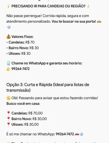 Corridas na região 