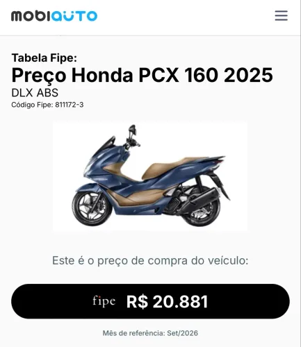 * Honda PCX 160 DLX ABS - Particular, Muito Nova, impecável. Único dono