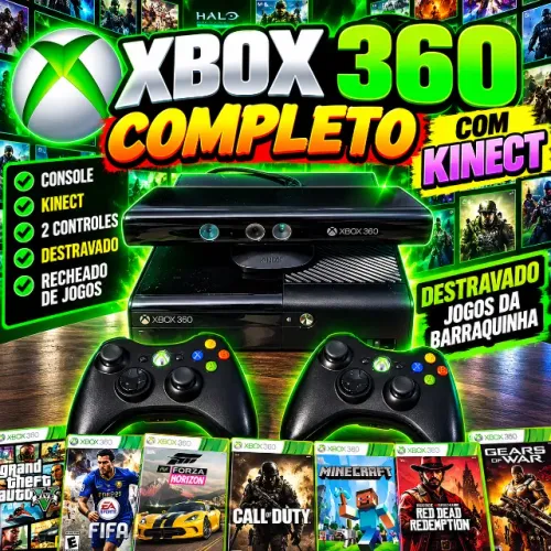 xbox 360 RGH / LT 3.0 roda tudo com kinect completo