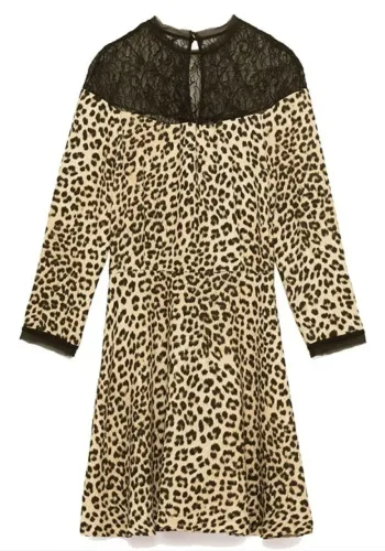 Vestido Feminino Zara Leopardo / Oncinha E Renda - Tamanho G + Frete Grátis