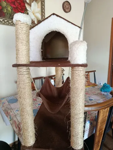 Arranhador de gatos com casinha 