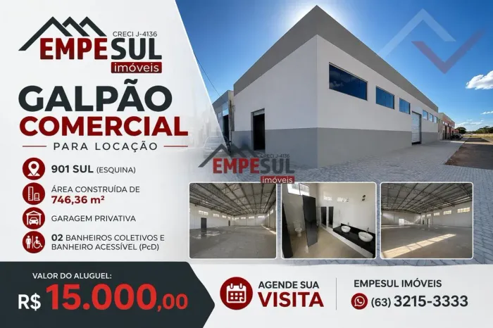 Imóvel comercial com 746,36 m² para locação - Quadra ACSO 90 (901 Sul)