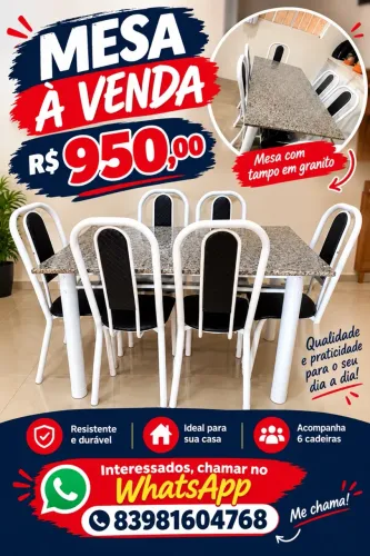 Mesa 6 cadeiras