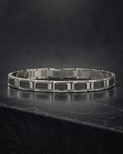 Pulseira Masculina em Aço Inox - 20 cm | Seminova