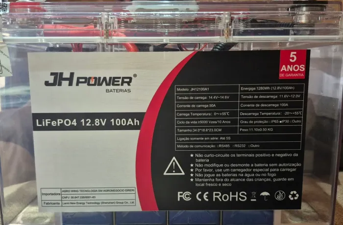 Bateria de lítio LiFePo4 100 Ah
