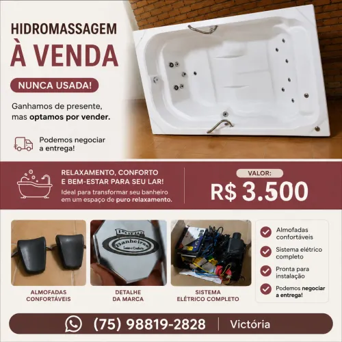 Hidromassagem nunca usada à venda