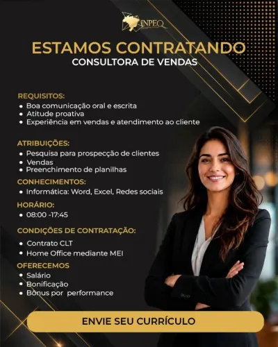 CONSULTOR(a) DE VENDAS!!