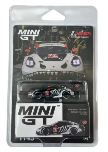 Mini GT Porsche 911gt3 R #77 Imsa Petit Rexy Skeleton #1143 Preto