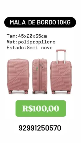 Mala de bordo rosa 