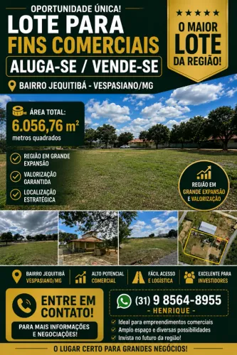 VENDE-SE LOTE 6.056,76 M2