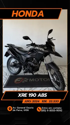 Honda xre 190 abs ano 2024, Extra Aceitamos cartões e Financiamento bancário