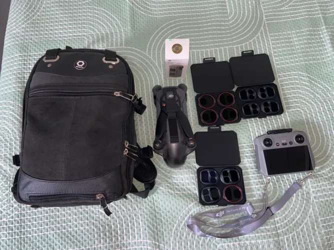 Mavic 4 pro e acessórios , 1 Bateria nova extra 12 filtros bolsa 