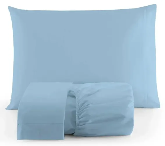 Kit de Lençol Casal - Azul Claro