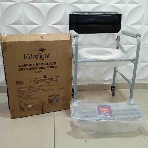 Cadeira de banho aço 120kg hidolight, nova