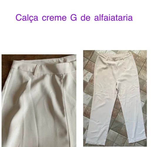 Calça creme G alfaiataria