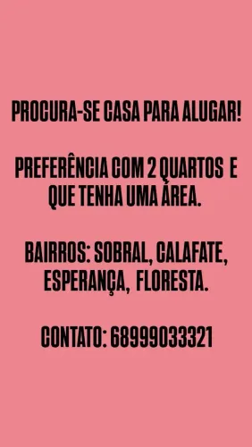Procura-se casa para alugar