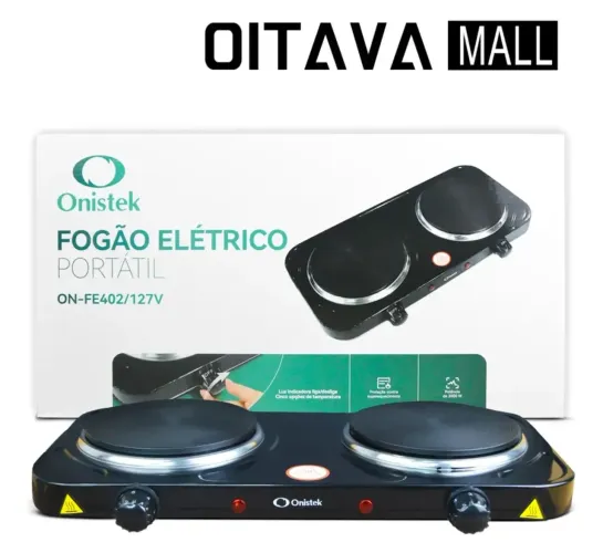 Fogão Elétrico Duplo Portátil Cooktop Duas Bocas 5 Modos
