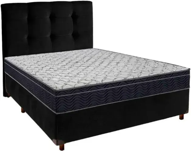 Colchão Casal Ortobom Com Base Box Casal All Black