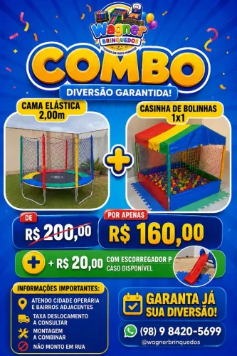 Pula pula, piscina de bolinhas e brinquedos