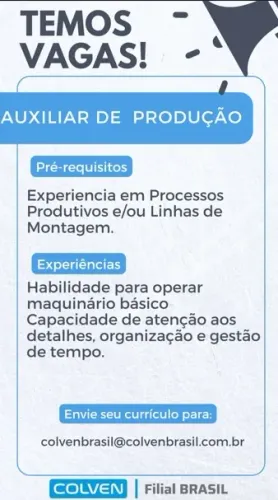 Auxiliar de produção Hauer