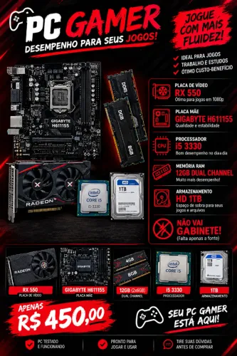 PC GAMER - R$ 450,00 | ÓTIMO CUSTO-BENEFÍCIO!