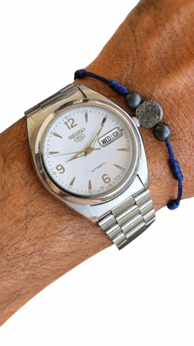Relógio Seiko 5 Automático Branco 7s26 Vintage Anos 2000