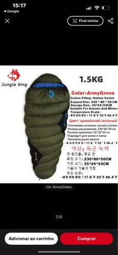 Saco de Dormir Térmico Jungle King - Ideal para Camping e Viagens