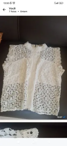 Blusa branca rendada noite