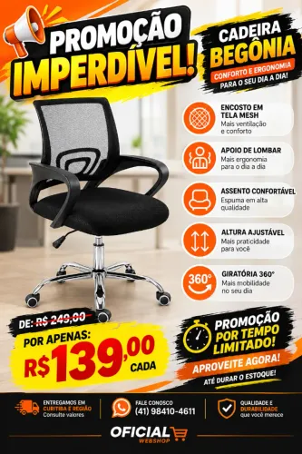 ? PROMOÇÃO IMPERDÍVEL - CADEIRA BEGÔNIA ?