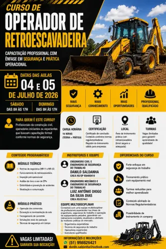 Curso Operador de Retroescavadeira