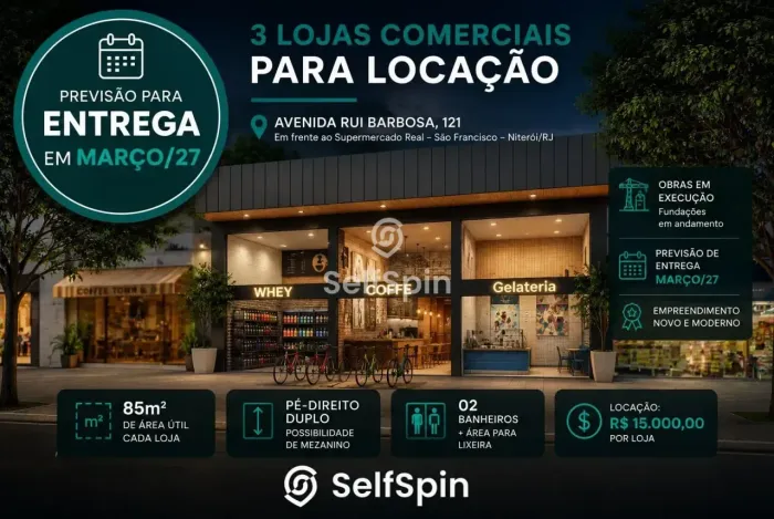 Lojas Novas para Locação - São Francisco | Sem Condomínio