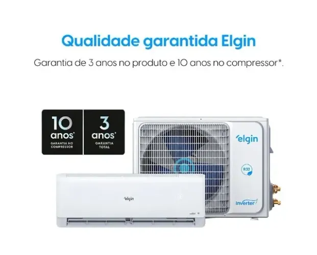 Ar-condicionado Elgin High Wall Eco Inverter III 9.000 BTUs Frio, Wi-Fi, HJFI09C2WG, Branc