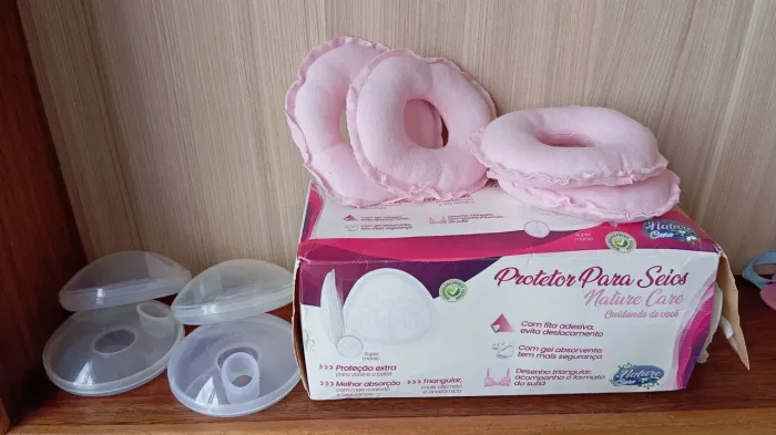 Kit Amamentação Conchas + Almofadas + Protetor para seios