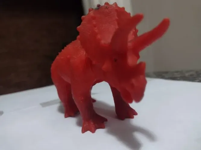 dinossauro triceratops vermelho colecionável decorativo maquete escolar
