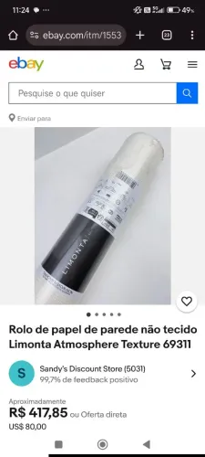 Papel de Parede Linho, marca Limonta Ref-30381 Dimensão 10, x 0,53