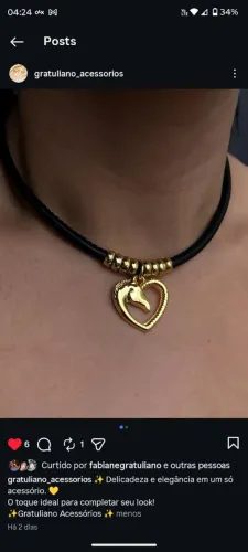 Colar Choker em couro