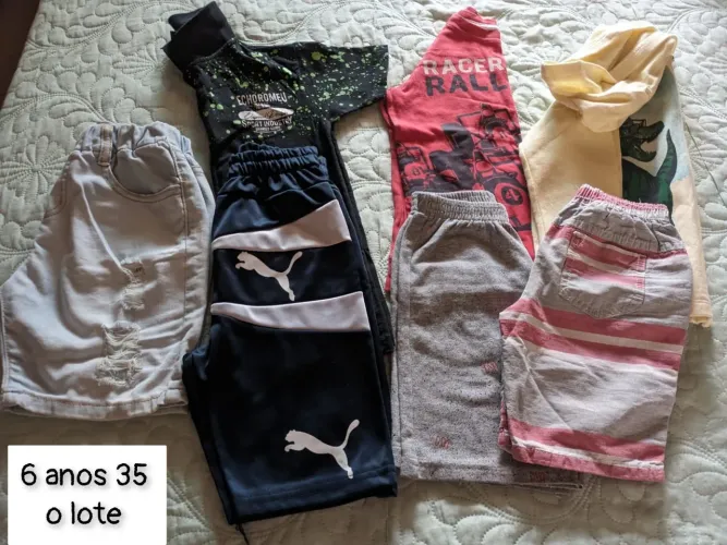 Lote de roupas infantil de menino tamanhos 6 anos 