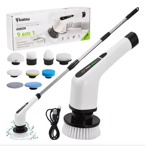 Escovão Elétrico De Limpeza Giratório 360 Escova Mop Premium 9 em 1