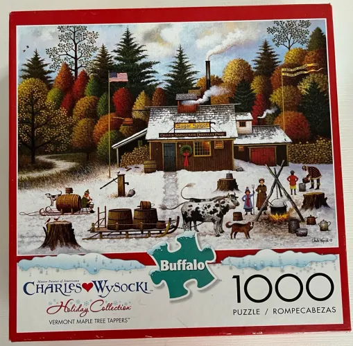 Quebra Cabeça Buffalo Charles Wysocki - Vermont Maple Tree Tappers - 1000 peças